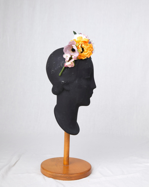 HEADQUARTER | couture headwear Headband 'Flora' made of fabric flowers. Designed and handcrafted in Switzerland.