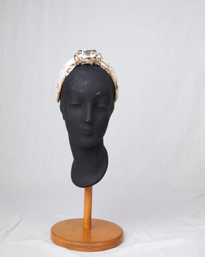 HEADQUARTER | couture headwear Headband 'golden hour' made of pallette fabric. Designed and handcrafted in Switzerland.